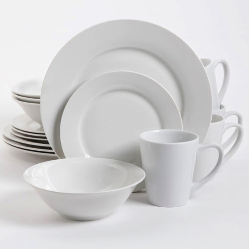 Arista Dinnerware Set, 16-Piece, White